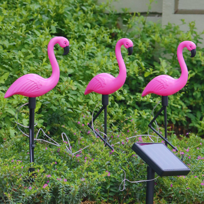 Vibrant Solar Powered Flamingo Lawn Ornaments