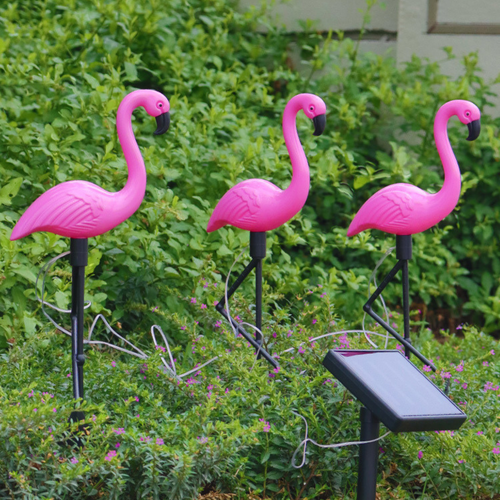 Vibrant Solar Powered Flamingo Lawn Ornaments