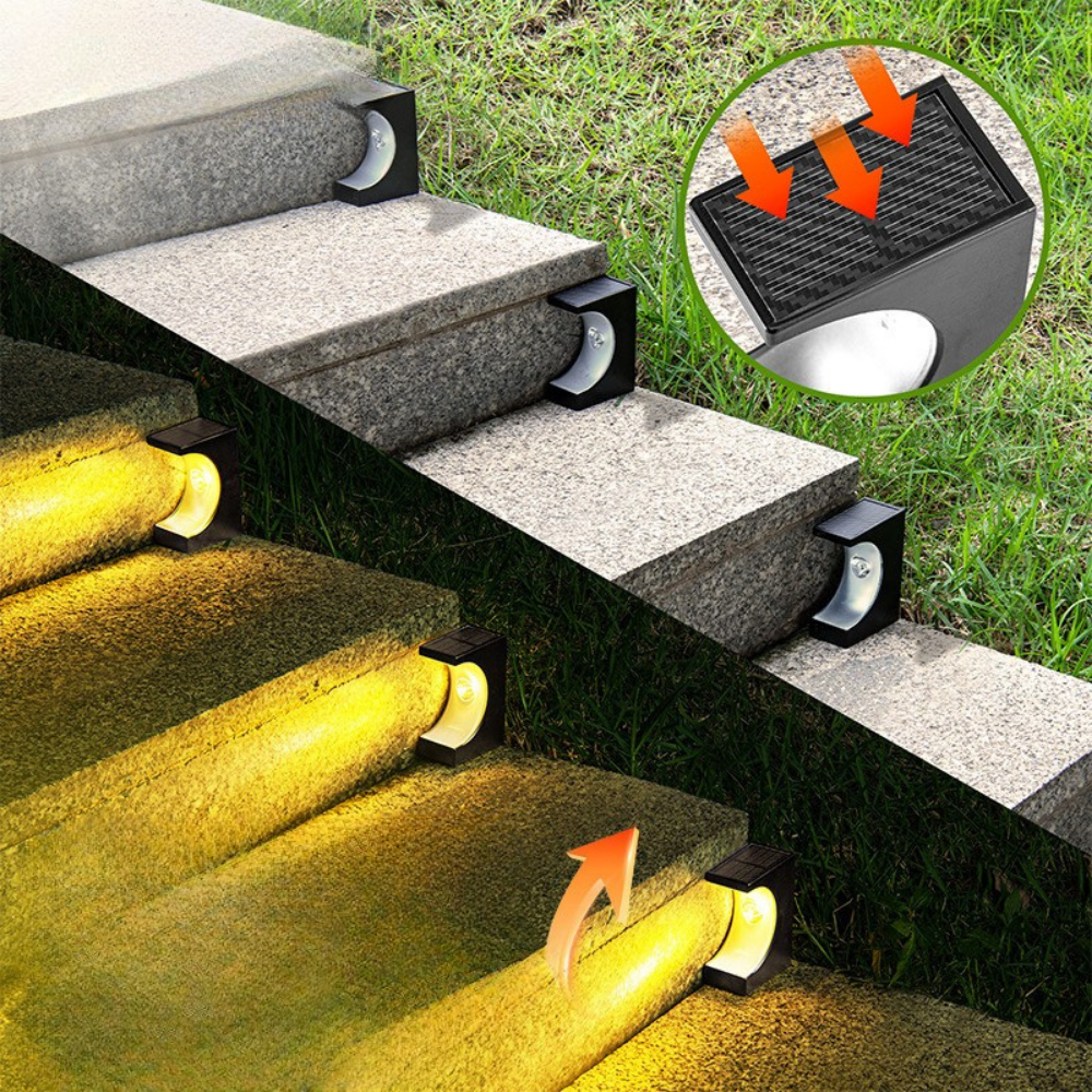 Minimalist Solar Powered Staircase Lights