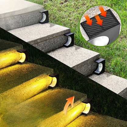 Minimalist Solar Powered Staircase Lights