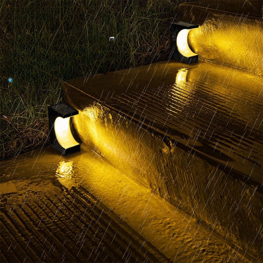 Minimalist Solar Powered Staircase Lights