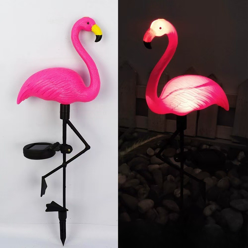 Vibrant Solar Powered Flamingo Lawn Ornaments