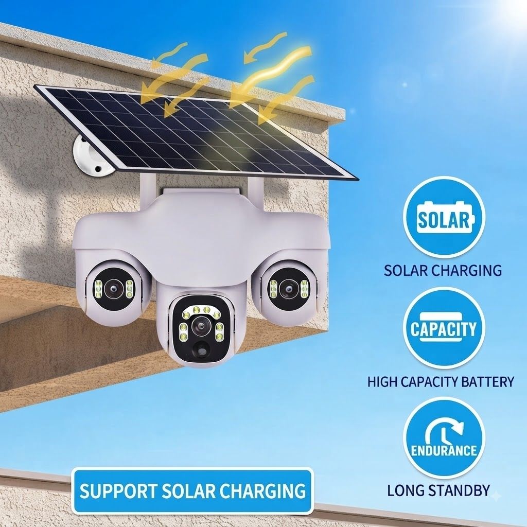 EireGuard Pro 3-Lens Solar 360 Smart Security Cam