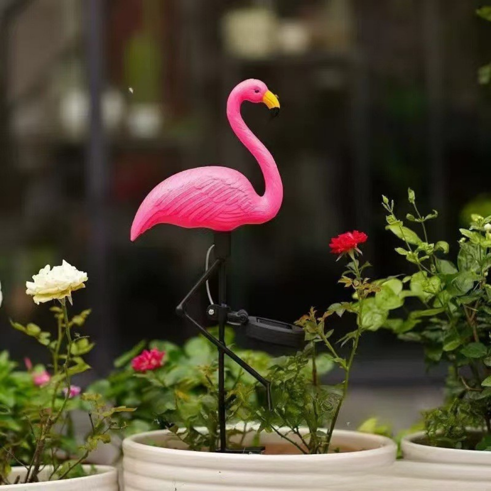 Vibrant Solar Powered Flamingo Lawn Ornaments
