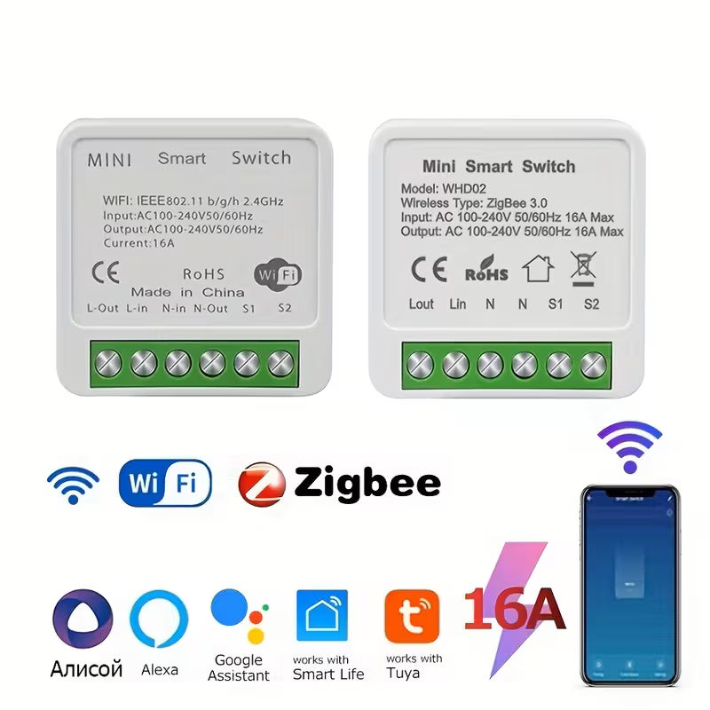 Wifi/Zigbee Tuya Smart Life Mini Switch 16A