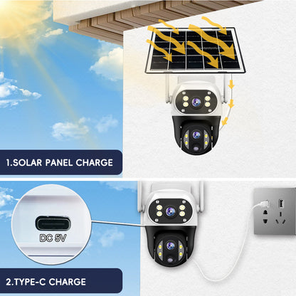 EireGuard Dual-Lens Solar PTZ Security Camera