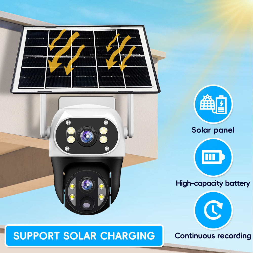 EireGuard Dual-Lens Solar PTZ Security Camera