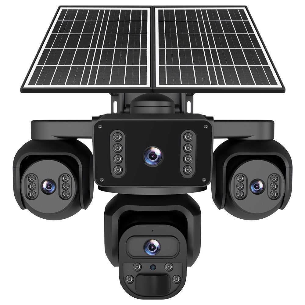 EireGuard Pro 3-Lens Solar Security Camera (Black Edition)