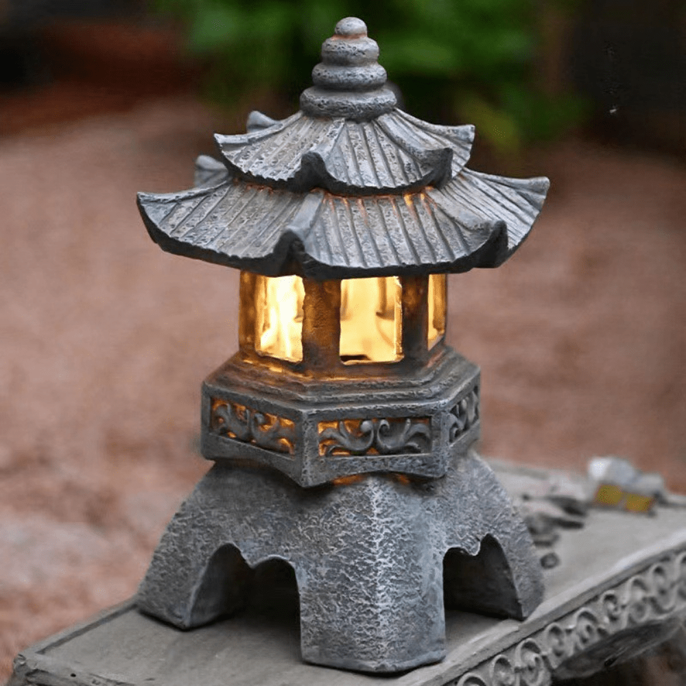 Japanese Pagoda Zen Garden Solar Lantern - EireGuard