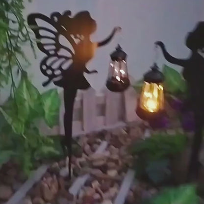 Playful Cat Silhouette Solar Lantern