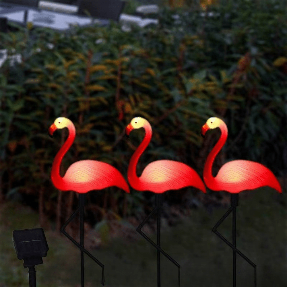 Vibrant Solar Powered Flamingo Lawn Ornaments - EireGuard
